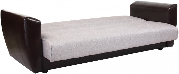 Диван-книжка Амстердам, 140х190, рогожка/экокожа, бежевый