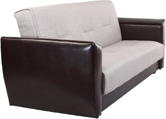 Диван-книжка Амстердам, 140х190, рогожка/экокожа, бежевый