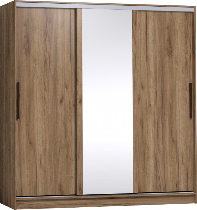 Шкаф-купе с зеркалом Стрике 2000 Дуб табачный Крафт