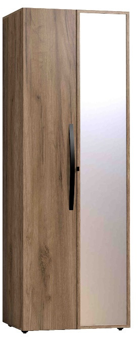 Шкаф для одежды с зеркалом Натуре 54, дуб табачный