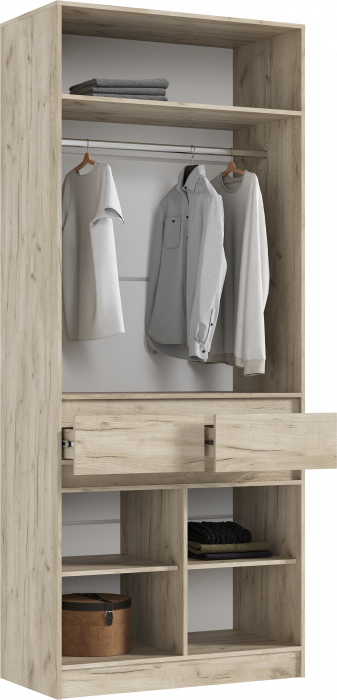 Шкаф 2-х створчатый, Крафт серый/Кашемир