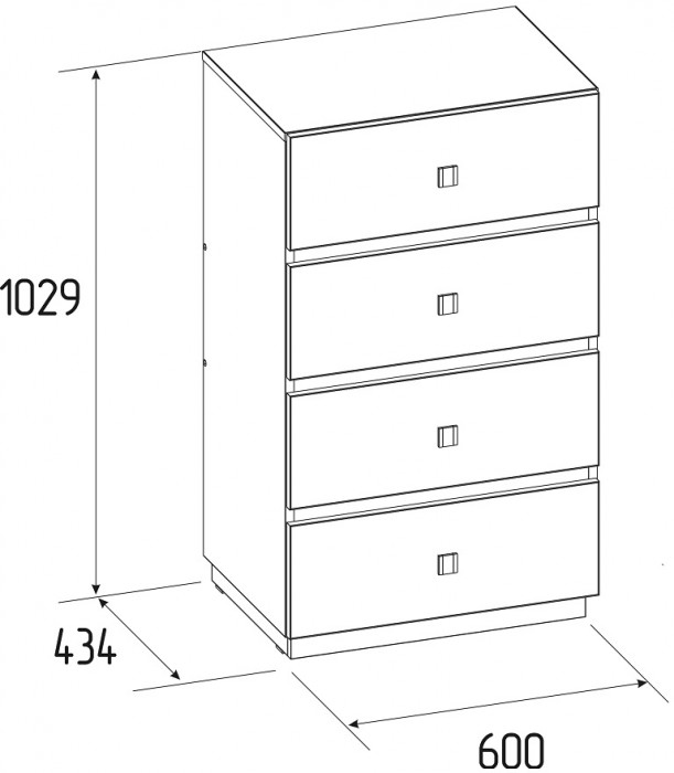 Комод высокий Нео 45, дуб шавиниган