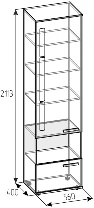 Шкаф МЦН Кровн 11, Графит, Дуб золотистый