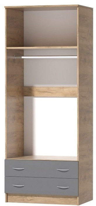 Кэт-7 Шкаф 2 створчатый (Крафт золотой / Графит)