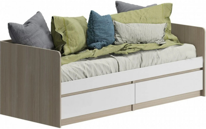 Челси Кровать 80 (Белый глянец, Белый)