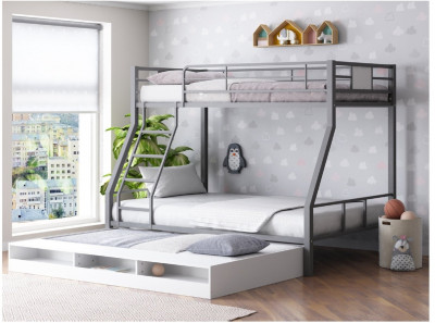 Двухъярусная кровать Гранада 1КВ (Дуб Сонома, Черный)