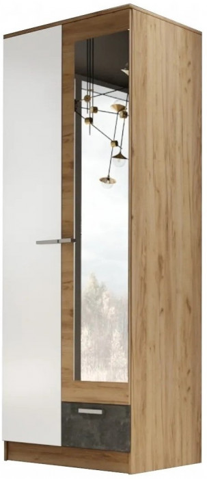 Адель Шкаф 0,8 платяной (Ясень шимо темный / светлый)