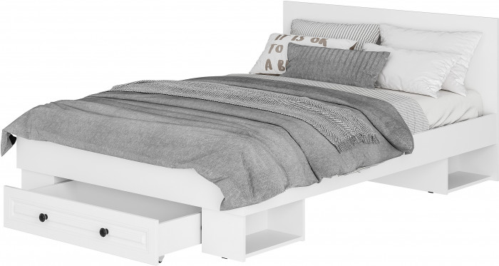Кровать с проложками ДСП и ящиками Софт КР-11 (1,4), Белый
