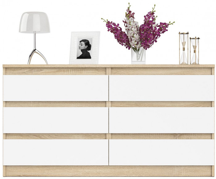 Мори Комод МК1380.6, цвет дуб сонома/белый, ШхГхВ 138х41х73 см.