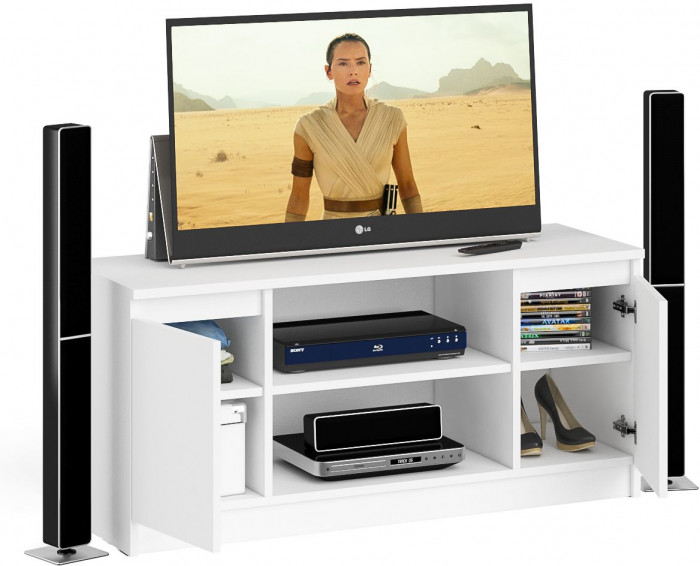 Мори Тумба ТВ МТВ1200.1, цвет белый, ШхГхВ 120,4х41х54,6 см.