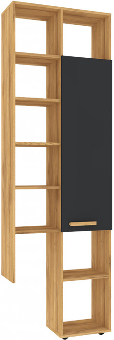 Шкаф с открытыми полками Кровн 22. Графит, Дуб золотистый