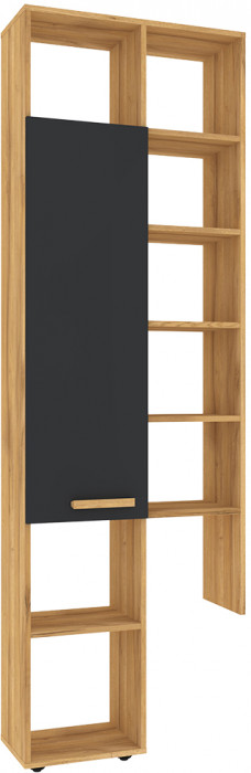 Шкаф с открытыми полками Кровн 22. Графит, Дуб золотистый