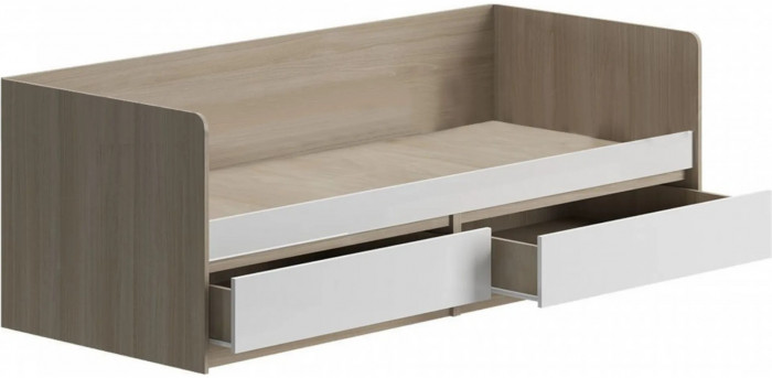 Челси Кровать 80 (Белый глянец, Дуб Сонома)