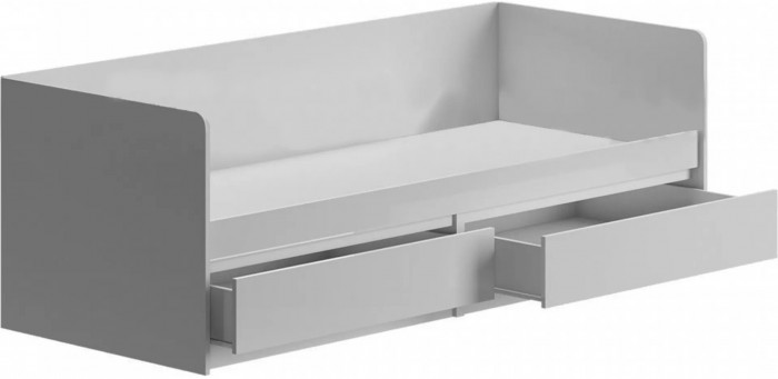 Челси Кровать 80 (Белый глянец, Дуб Сонома)