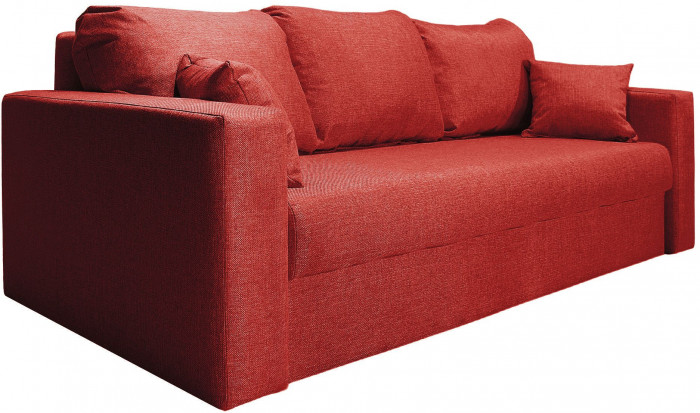 Диван-еврокнижка Ливерпуль, 160х195, пружинный блок, велюр, красный