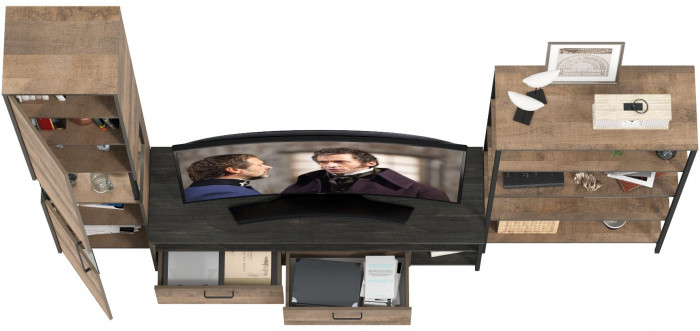 Трувор Гостиная 014, дуб гранж песочный/интра