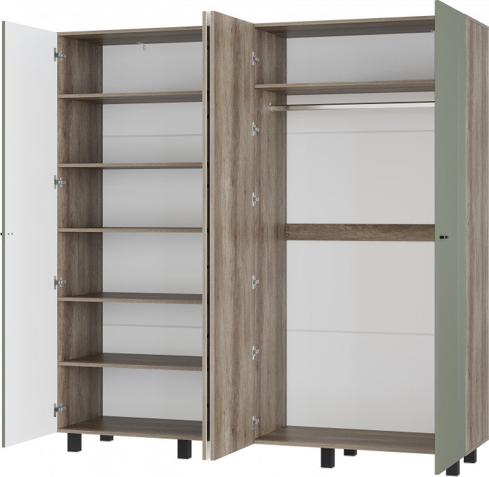 Шкаф 4-х створчатый "Олива" ШК-13 Дуб каньон/МФ12 Эвкалипт