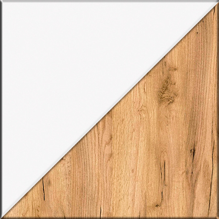 Остин 11.53 Кровать + ортопед + 13.336.03 Шкаф для одежды + 16.152 Тумба прикроватная, белый шагрень/дуб крафт золотой