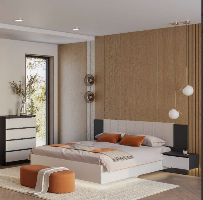 Тумба прикроватная "Шарм" ТБ-11 Графит/ Белый