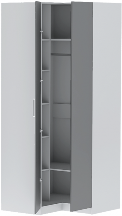 Шкаф угловой "Иннэс-7" - Белый/Графит