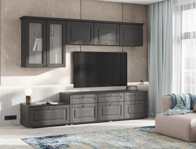 Гостиная Престиж 1 Вариант №5 Графит/графит структурный