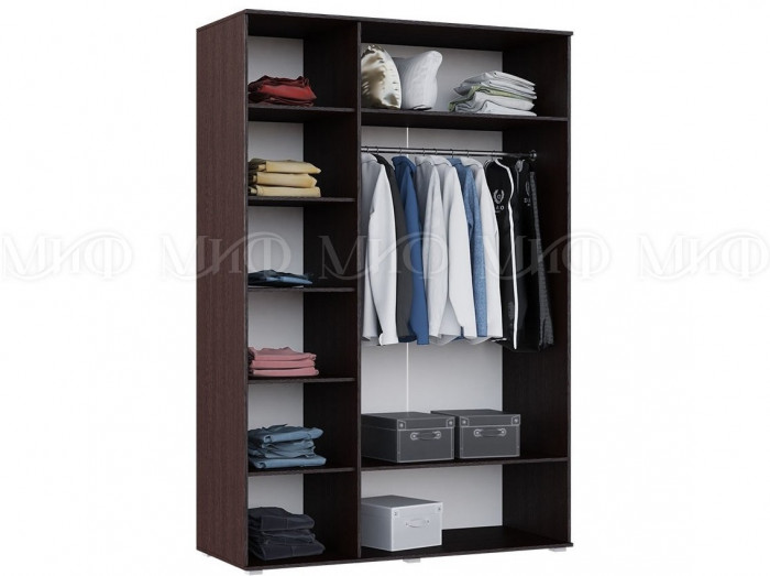 Ким Шкаф для одежды 3-дверный (Венге / Белый глянец)
