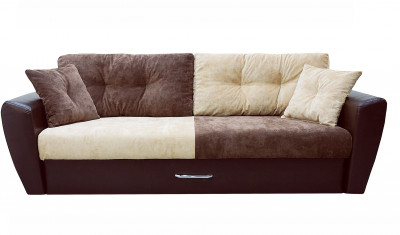 Диван-еврокнижка Амстердам Люкс, 150х195 пружинный блок, велюр/экокожа, комби