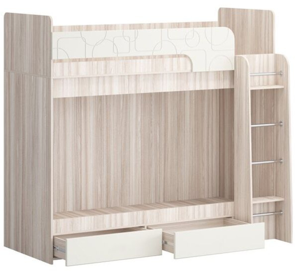 Двухъярусная кровать Бемби МДФ NEW, ясень (Гарвиш, Ясень шимо светлый)