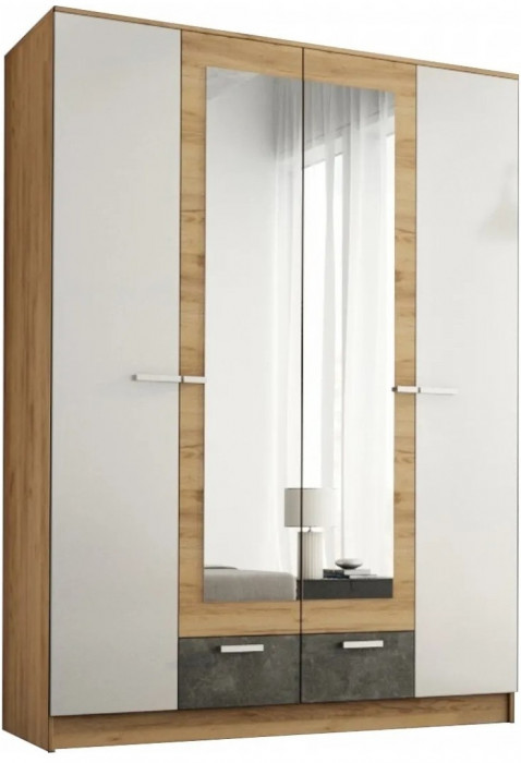 Адель Шкаф 1,6 + полки, Ясень шимо темный/светлый