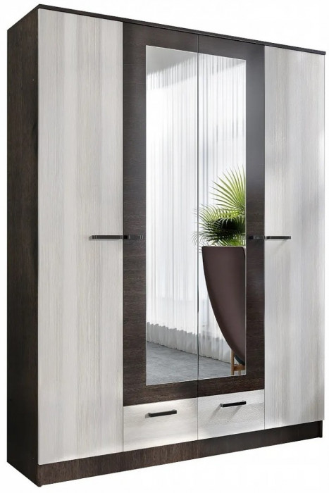 Адель Шкаф 1,6 + полки, Ясень шимо темный/светлый