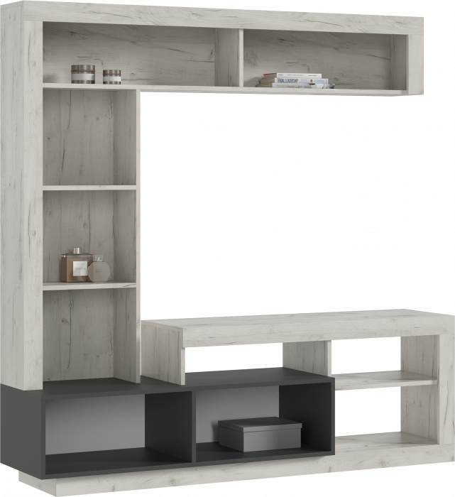 Ангара Центральная секция Графит/дуб крафт белый