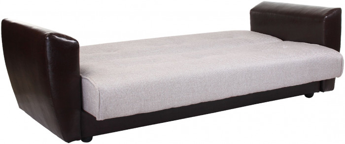 Диван-кровать Амстердам, 140х190, книжка, пружинный блок, рогожка/экокожа, бежевый