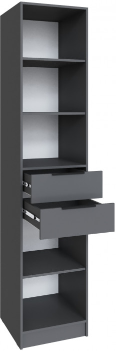 Шкаф Мадрид (0,5) с 2 ящиками, Графит серый