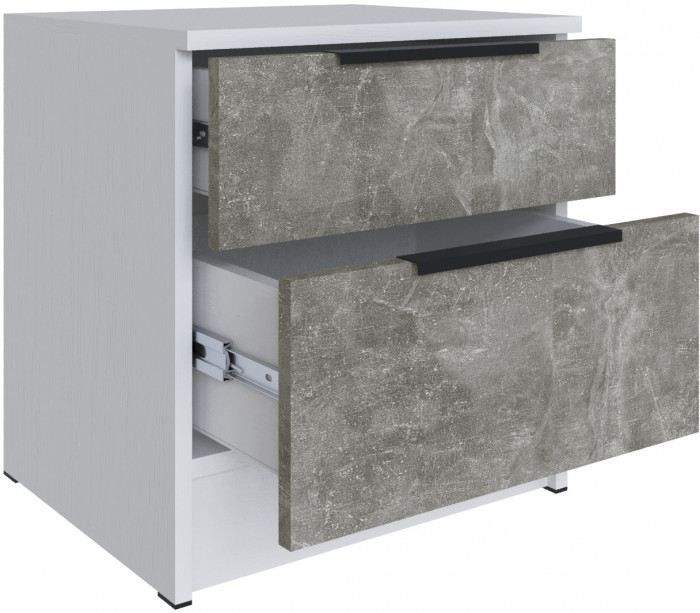 Тумба прикроватная Мадрид (0,45), Белый/Ателье светлое