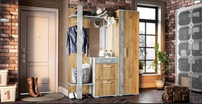 Прихожая "Кензо" композиция 1 крафт/бетон