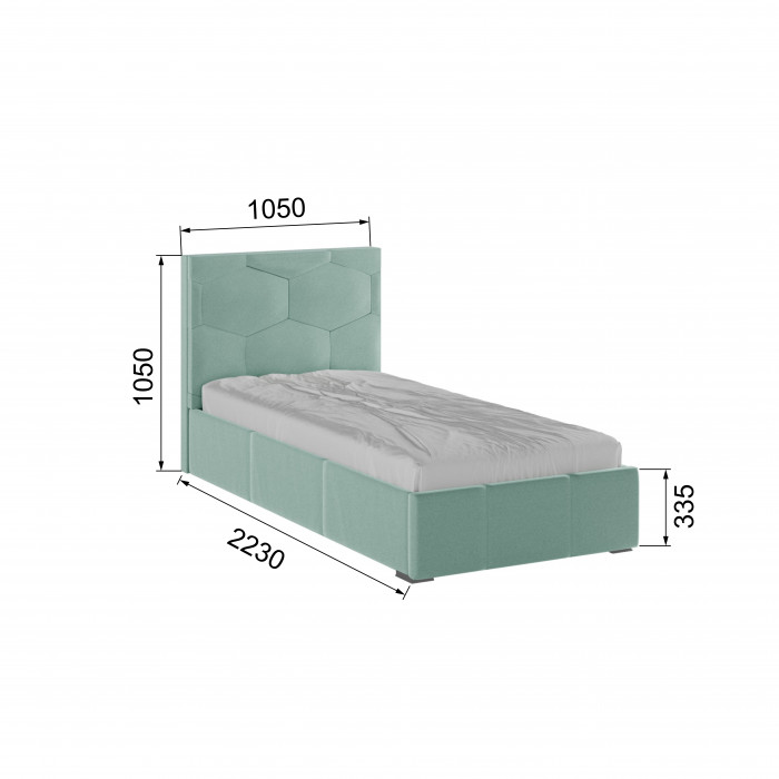 Манука Кровать интерьерная 900 мятный, ПМ