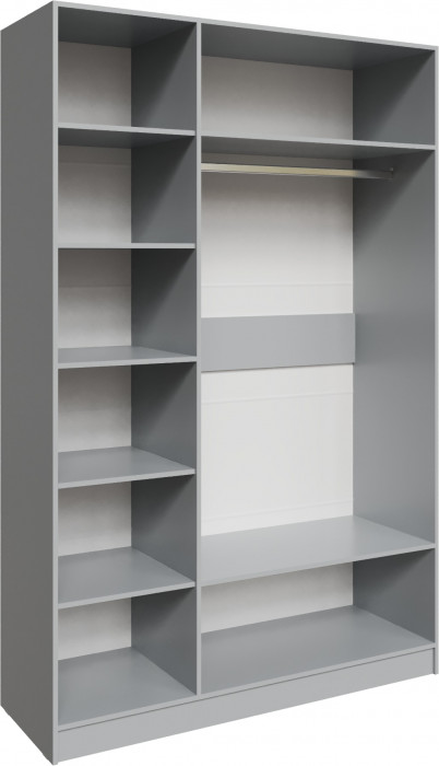 Шкаф Мадрид (1,5) с зеркалом, Камень серый