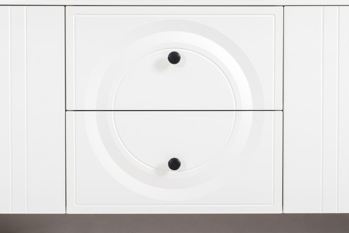 Валенсия Гостиная № 077, цвет ЛДСП белый шагрень/МДФ белый шагрень, ШхГхВ 272,2х38,3х225,2 см., универсальная сборка