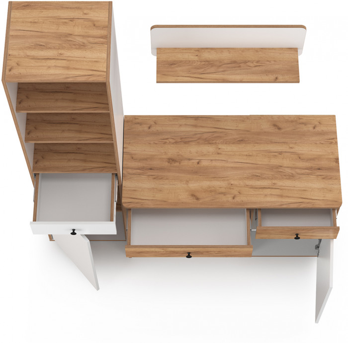 Вуди Компоновка № 03, белый премиум/дуб крафт золотой