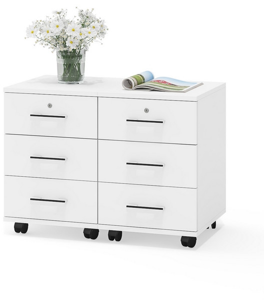 Две тумбы выкатных С-МД-3-02, белый шагрень