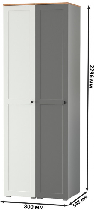 Остин 13.225 Шкаф-пенал 2 шт., цвет белый шагрень/серый графит/дуб крафт золотой, ШхГхВ 80х54,3х229,6 см., универсальная сборка