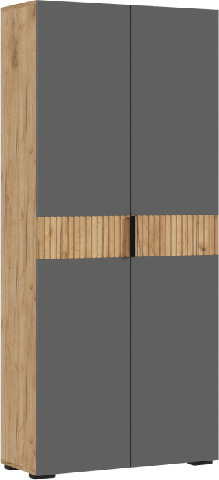 Роджина Шкаф двухстворчатый (800) (Крафт белый, Графит)