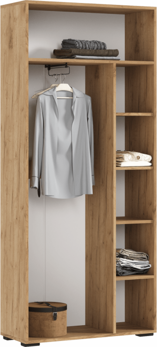 Шкаф двухстворчатый (800) (Крафт белый, Графит)