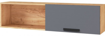 Квартет-13 Полка навесная 1200 дуб крафт золотой/графит серый