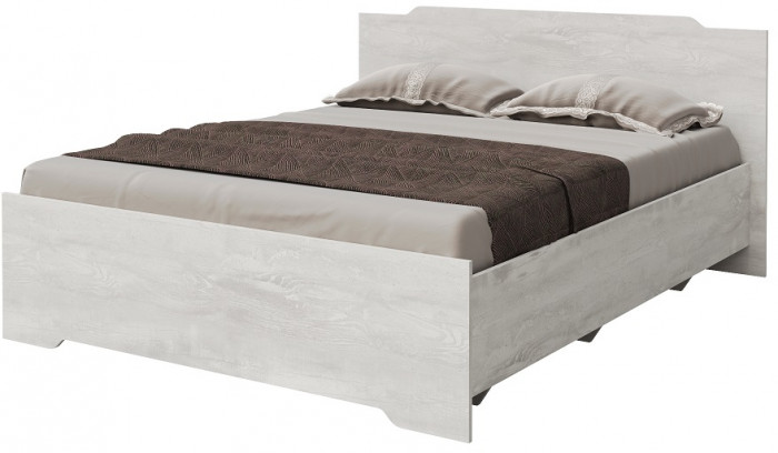 Кровать двуспальная 160х200 с щитовым основанием "Атланта" - Бетон пайн светлый