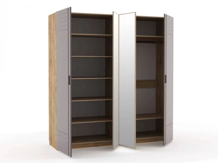 НМ 013.58 Шкаф комбинированный Ливорно /дуб бунратти/софт графит