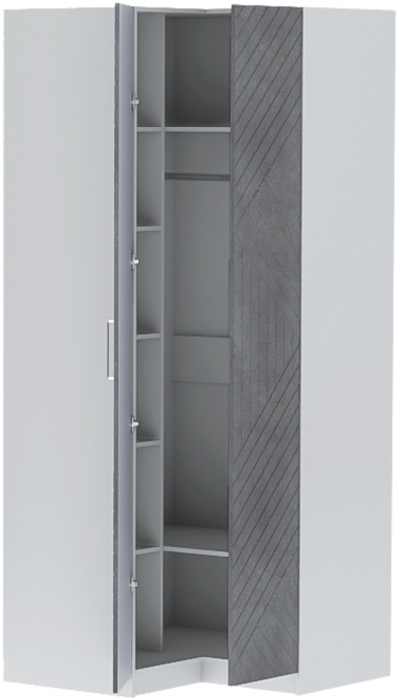 Шкаф угловой "Иннэс-7" - Белый/Бетон графит