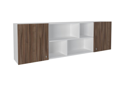 Полка надкроватная Белый/Орех