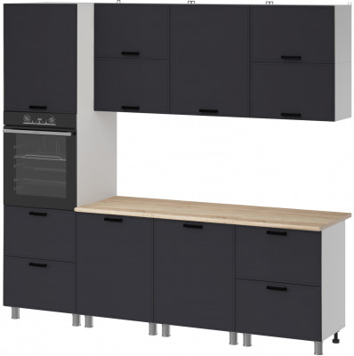 МК Аленушка 2,4м Магнолия Сталь,скоба черный,сонома