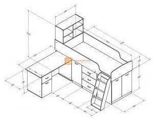 Детская кровать-чердак Дюймовочка-1, Белый / Розовый
